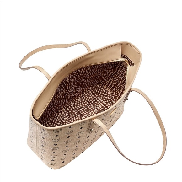 MCM - MWP7AVI33IG001 Anya Med Shopper Tote - Beige - Picture 4 of 5